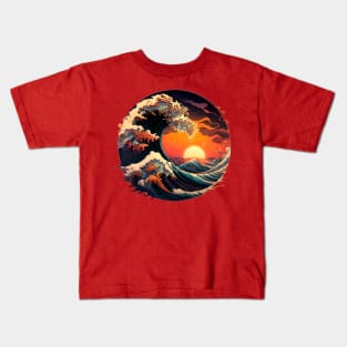 Sunset Great Waves Kids T-Shirt